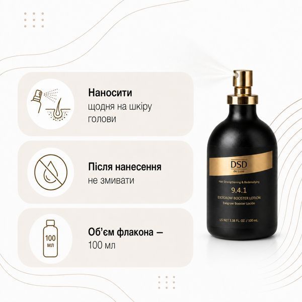 Лосьон против выпадения волос DSD de Luxe 9.4.1 EXOGROW BOOSTER с экзосомами, 100 мл 19 фото